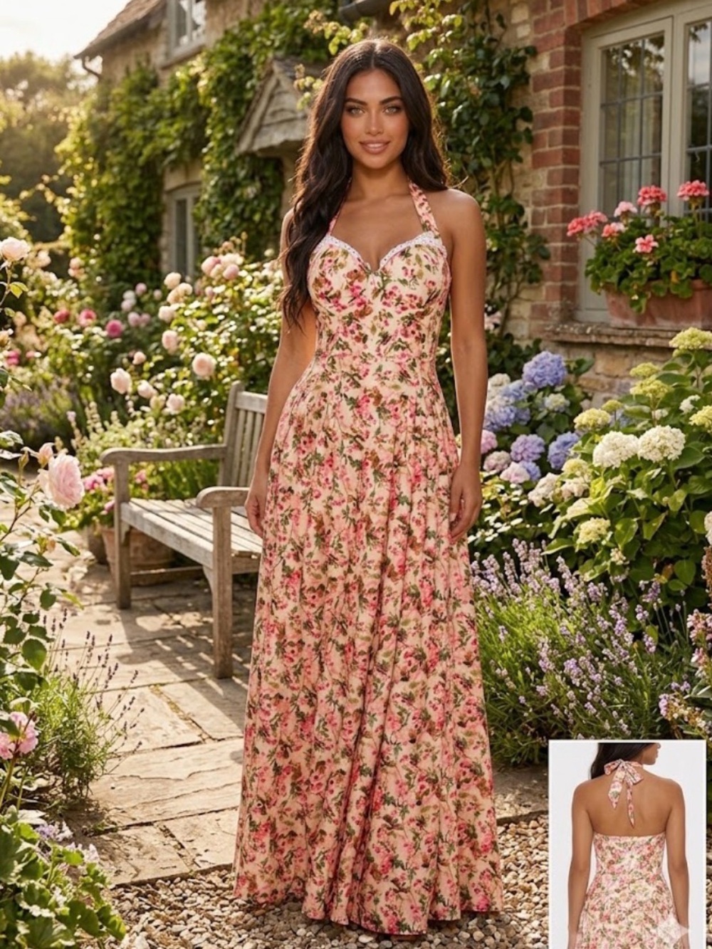 Fashion Nova spring wedding guess maxi dress floral